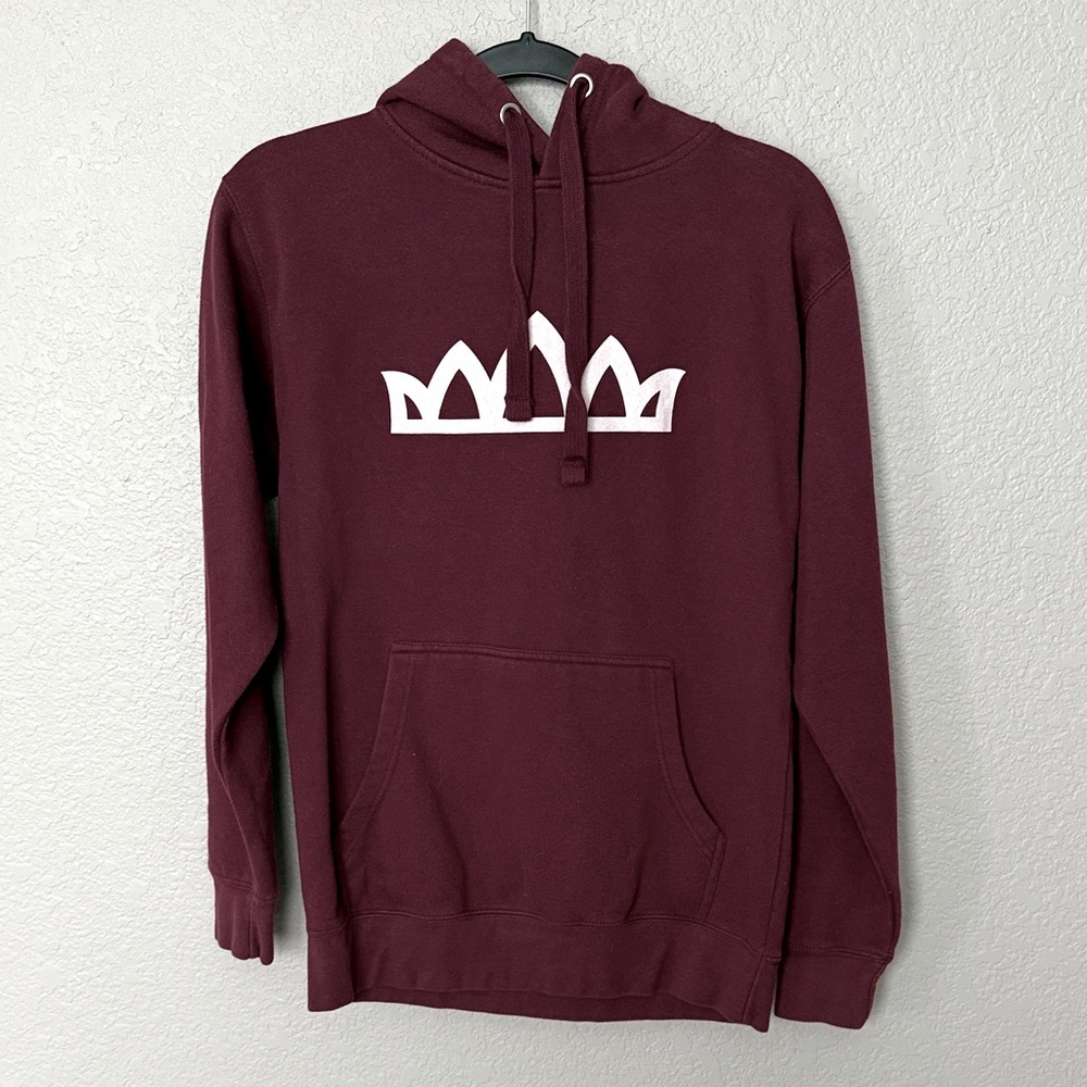 CROWNS Men's Burgundy Hoodie with White Crown Design